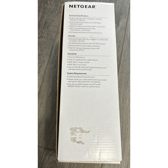 Netgear N600 WiFi Cable Modem Router C3700 - Picture 3 of 6